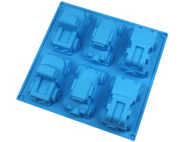 Molde silicona 6 autitos surtidos
